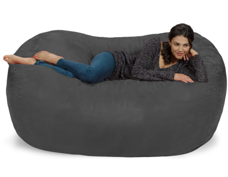 Chill Sack Bean Bag Chair: Huge 6' Memory Foam Furniture Bag and Large Lounger - Big Sofa with Soft Micro Fiber Cover - Charcoal