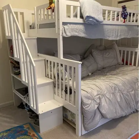 Double bed all solid wood standard bunk bed